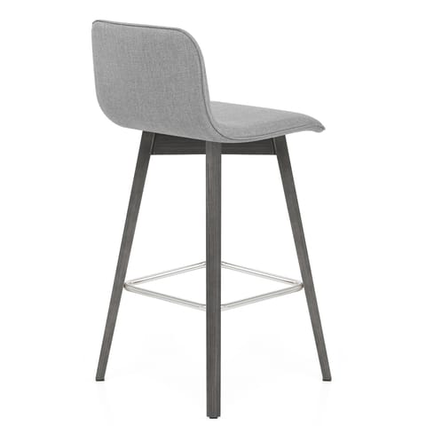 Tide Grey Wood Stool Grey Fabric