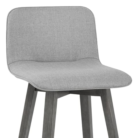 Tide Grey Wood Stool Grey Fabric