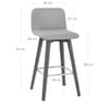 Tide Grey Wood Stool Grey Fabric