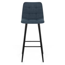 Croft High Bar Stool Blue Fabric