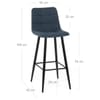 Croft High Bar Stool Blue Fabric