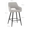 Lopez Bar Stool Grey Fabric