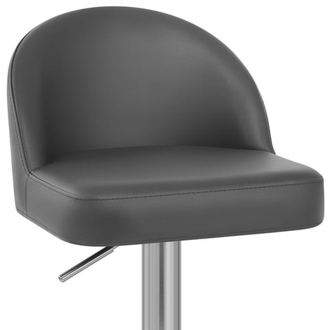 Mimi Real Leather Bar Stool Grey