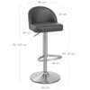 Mimi Real Leather Bar Stool Grey