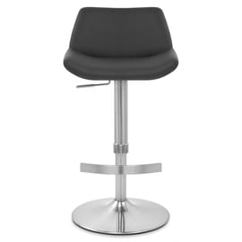 Christiana Real Leather Brushed Stool Black