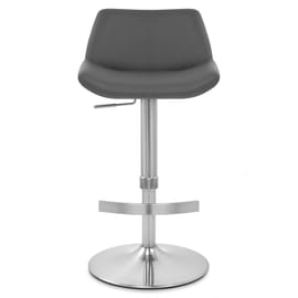 Christiana Real Leather Brushed Stool Grey