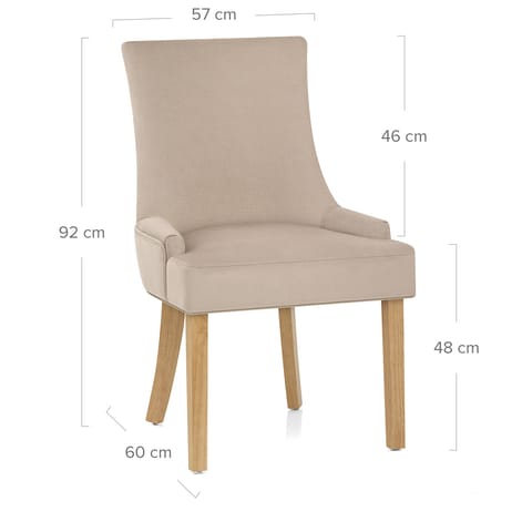 Richmond Oak Dining Chair Beige Fabric