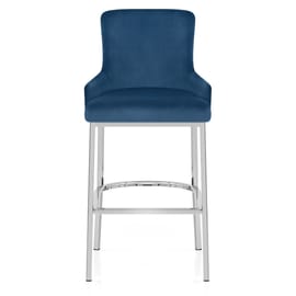 Blush Bar Stool Blue Velvet