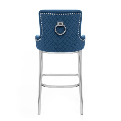 Blush Bar Stool Blue Velvet