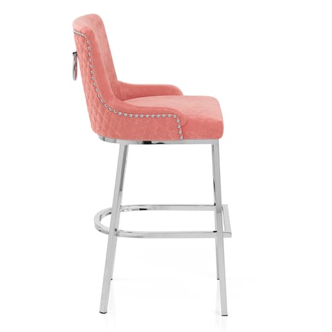 Blush Bar Stool Pink Velvet