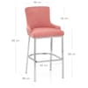 Blush Bar Stool Pink Velvet