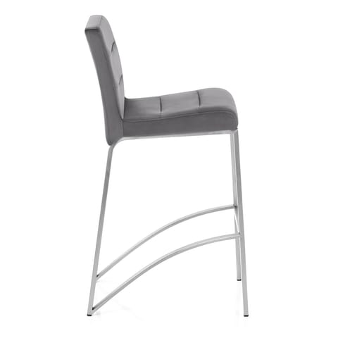 Stella Brushed Stool Charcoal Velvet