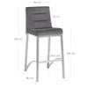 Stella Brushed Stool Charcoal Velvet