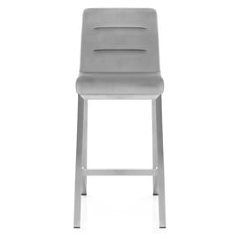 Stella Brushed Stool Grey Velvet