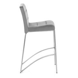 Stella Brushed Stool Grey Velvet