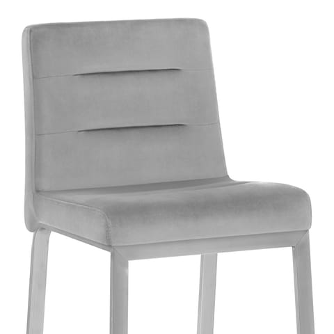 Stella Brushed Stool Grey Velvet