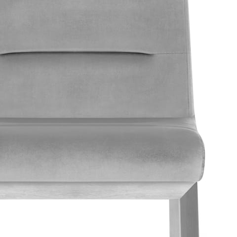 Stella Brushed Stool Grey Velvet