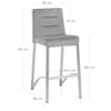 Stella Brushed Stool Grey Velvet