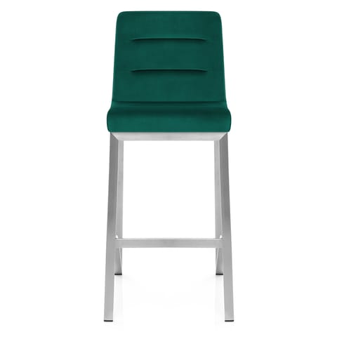 Stella Brushed Stool Green Velvet