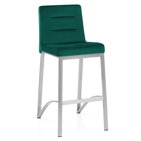 Stella Brushed Stool Green Velvet