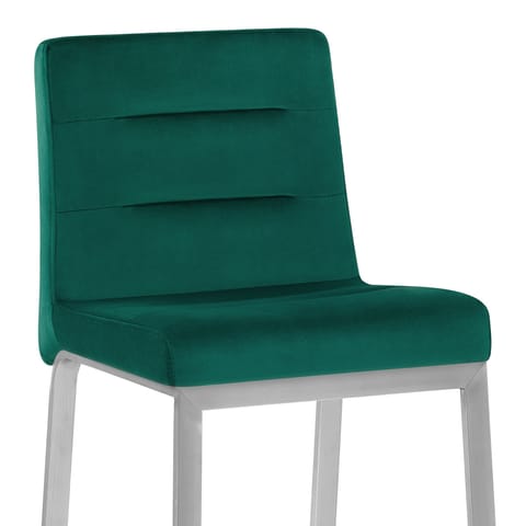 Stella Brushed Stool Green Velvet