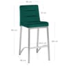 Stella Brushed Stool Green Velvet