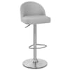Mimi Brushed Steel Stool Grey Fabric