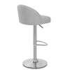 Mimi Brushed Steel Stool Grey Fabric