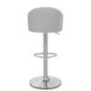 Mimi Brushed Steel Stool Grey Fabric