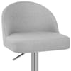 Mimi Brushed Steel Stool Grey Fabric