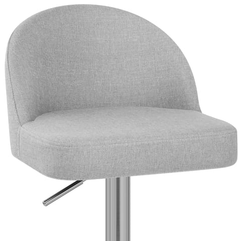 Mimi Brushed Steel Stool Grey Fabric