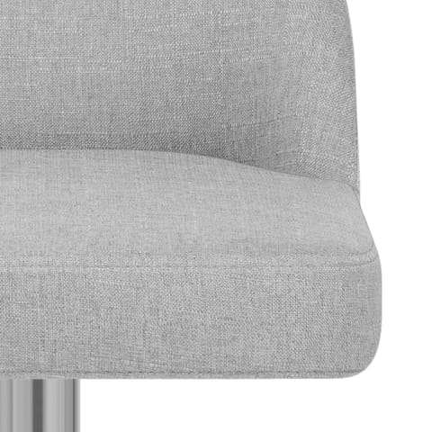 Mimi Brushed Steel Stool Grey Fabric