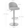 Mimi Brushed Steel Stool Grey Fabric