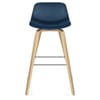 Reef Wooden Stool Blue Velvet