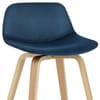 Reef Wooden Stool Blue Velvet