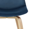 Reef Wooden Stool Blue Velvet