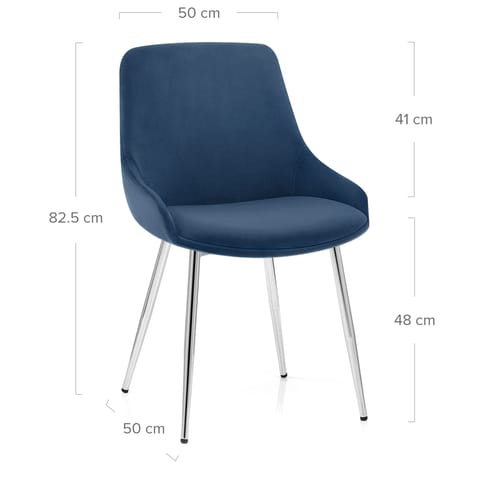 Aston Dining Chair Blue Velvet