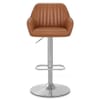 Tokyo Real Leather Brushed Stool Brown