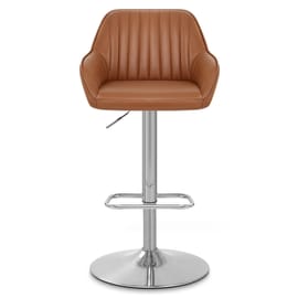Tokyo Real Leather Brushed Stool Brown