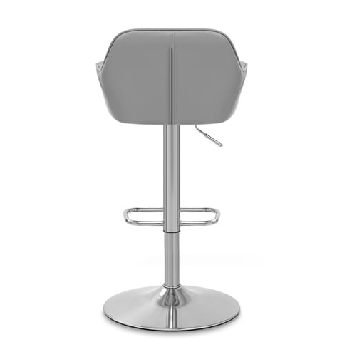 Tokyo Real Leather Brushed Stool Grey