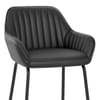 Kanto Real Leather Bar Stool Black