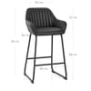 Kanto Real Leather Bar Stool Black