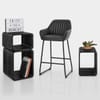 Kanto Real Leather Bar Stool Black