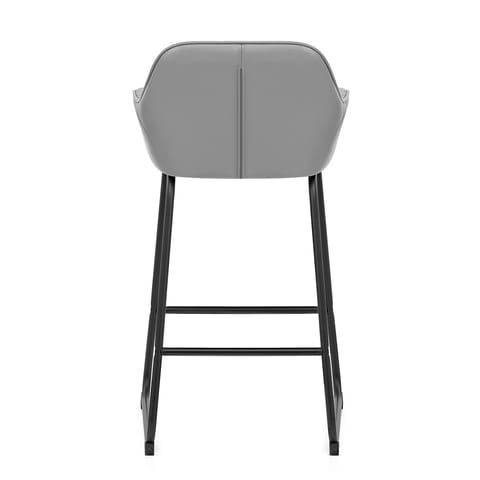Kanto Real Leather Bar Stool Grey