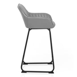 Kanto Real Leather Bar Stool Grey
