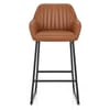 Kanto Real Leather Bar Stool Brown