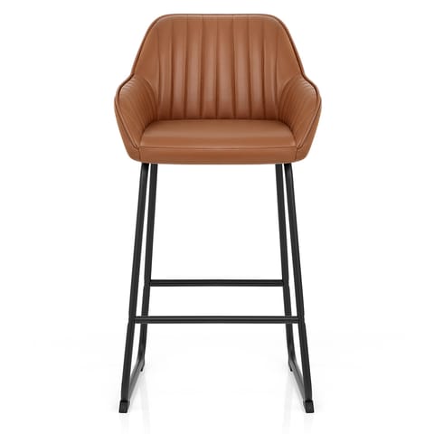 Kanto Real Leather Bar Stool Brown