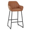 Kanto Real Leather Bar Stool Brown