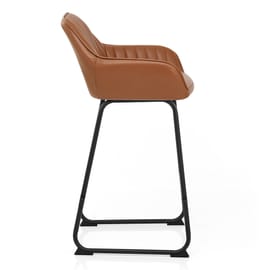 Kanto Real Leather Bar Stool Brown