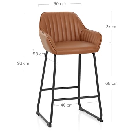 Kanto Real Leather Bar Stool Brown